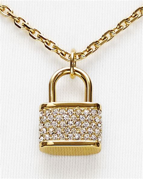 michael kors padlock necklace|Michael Kors pendant necklace.